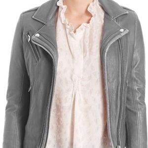 Pablo Leather Jacket 38, Gray